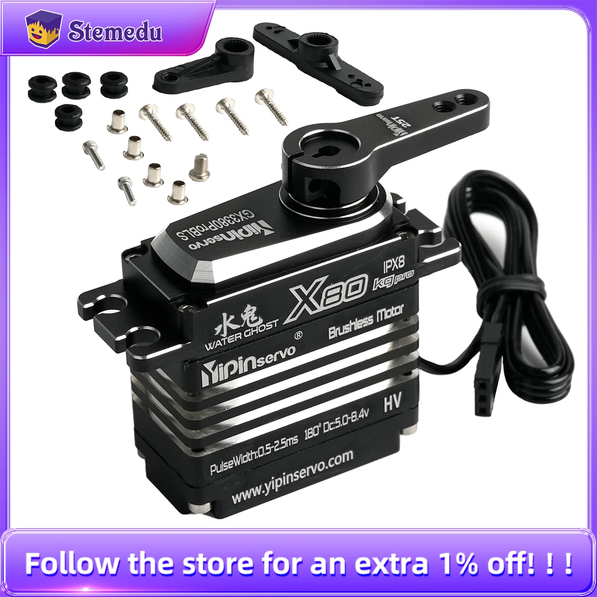 Rc Hobby Grade - Servomoteur numérique sans balais, tout métal,